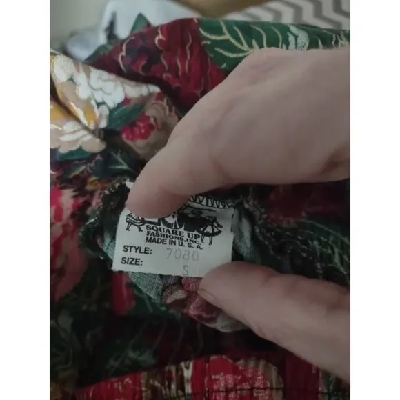 EUC Vintage Square Up Floral Skirt Size Small Western Prairie Cottage Halloween - Picture 2 of 4